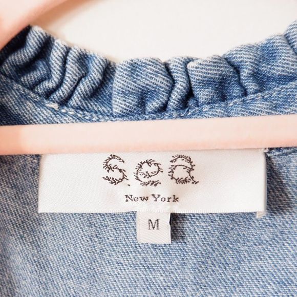 SOLD- SEA NEW YORK MARBLE DENIM DRESS - Picture 7 of 8